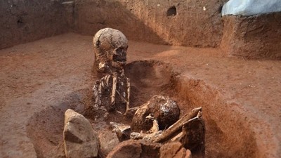 Foto: Situs Purba Penuh Tulang Manusia di Laos