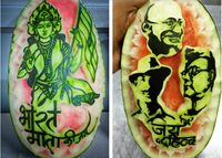 Nasionalis! Chef India Ini Mengukir Potret Pahlawan di Buah Semangka
