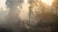 Sebanyak enam helikopter water boombing dan 1.512 orang personel gabungan dari TNI, Polri, Manggala Agni, BPBD dan Sat Pol PP dikerahkan untung melakukan pemadaman Kebakaran Hutan dan Lahan (Karhutla) di Provinsi Sumatera Selatan. Antara Foto/Ahmad Rizki Prabu.