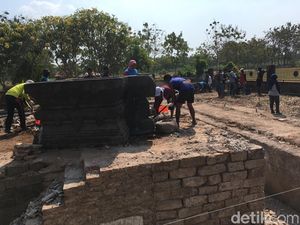 Struktur Mirip Candi Ditemukan Terpendam di Petilasan Tribhuwana Tunggadewi