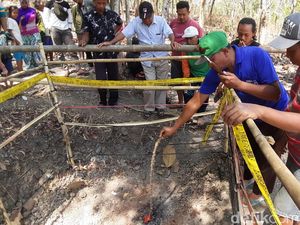 Video Api Menyembur dari Dalam Tanah di Sragen, Warga Penasaran