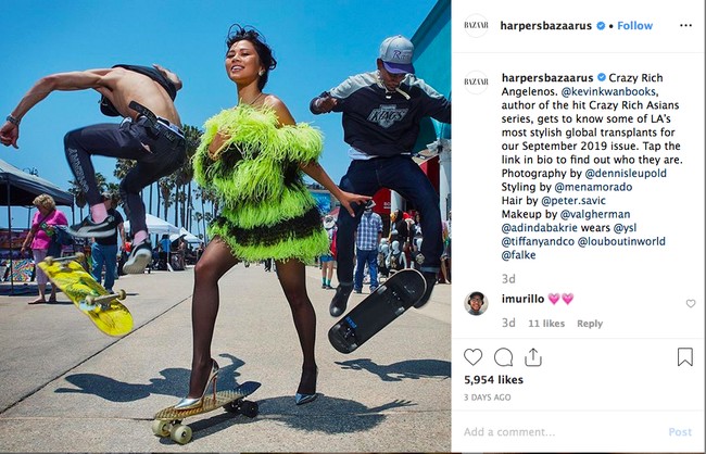 Adinda Bakrie mengumumkan di akun Instagramnya dia baru saja bekerjasama dengan majalah Harpers Bazaar US atau Amerika Serikat. Adinda ditampilkan oleh majalah fashion tersebut sebagai seorang Crazy Rich Angelenos. Angelenos merupakan sebutan untuk orang-orang yang tinggal di Los Angeles. Foto: Instagram @adindabakrie