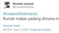 Jangan takut tak bisa makan makanan Padang. Hampir di seluruh daerah di Indonesia pasti mudah dijumpai rumah makan Padang.  Foto: twitter