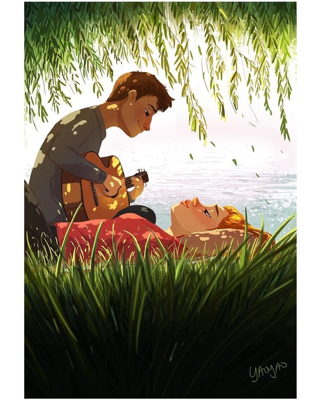 Pada foto ilustrasi manis buatannya, Yaoyao Ma Van As menangkap momen intim harian antar pasangan yang sedang jatuh cinta dalam serangkaian gambar.Foto: Instagram @yaoyaomva