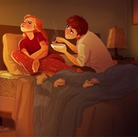 Termasuk dengan momen manis saat memberikan perhatian saat pasangannya sedang sakit, membujuknya agar mengonsumsi makanan hangat demi kesehatannya. Foto: Instagram @yaoyaomva