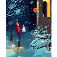 Ada seseorang yang selalu siap membantu saat dibutuhkan. Termasuk dengan mengantarkan makanan untuk kekasih meskipun harus menerjang dinginnya salju. Foto: Instagram @yaoyaomva