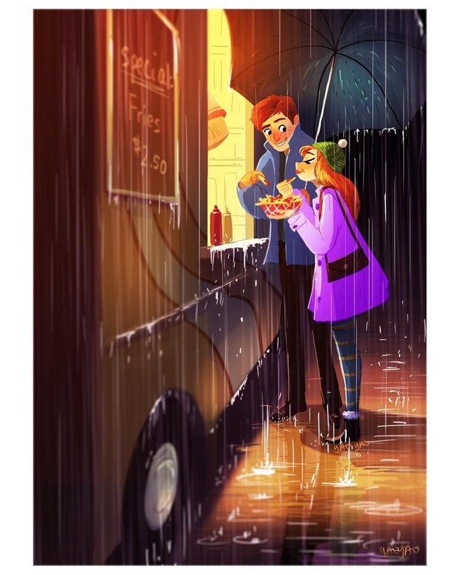 Menikmati momen bersama pasangan tak harus pergi ke restoran mewah. Hal sederhana seperti ini juga terlihat cukup romantis. Foto: Instagram @yaoyaomva