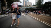 Hong Kong masih memanas. Massa yang menolak UU Ektradisi berdemo di sejumlah tempat. REUTERS/Kim Hong-Ji.