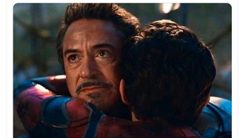 Netizen pun ada yang terkenang adegan Spider-Man dengan Tony Stark yang menyentuh. Foto: istimewa