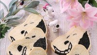 Yang ini membentuk karakter anjing dalam animasi Snoopy. Bentuknya dibuat mirip dengan warna-warna untuk menggambarkan mata, mulut, dan hindung. Foto: Instagram @ojiobachanok
