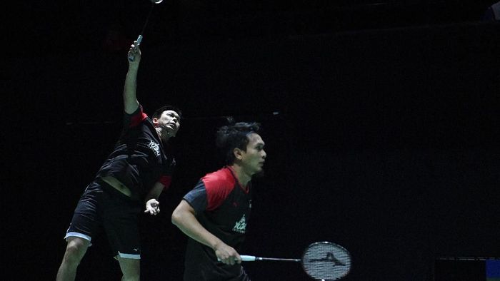 Mohammad Ahsan/Hendra Setiawan lolos ke babak kedua Hong Kong Open 2019 (Foto: Antara Foto/Hafidz Mubarak A) Mohammad Ahsan/Hendra Setiawan lolos ke babak kedua Hong Kong Open 2019 (Foto: Antara Foto/Hafidz Mubarak A)