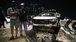 Mobil Tabrak Pembatas Jalan di Sunter, Begini Penampakannya