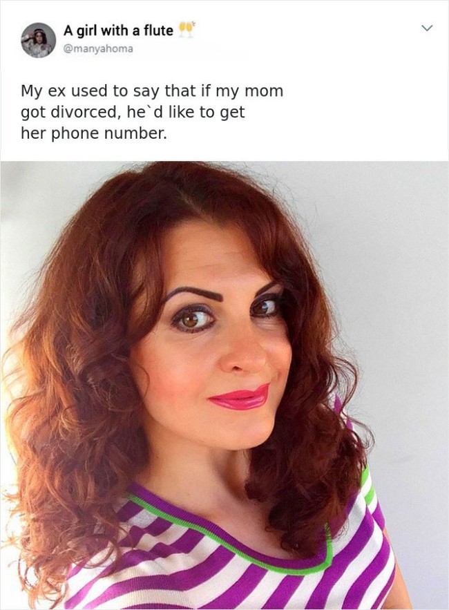 Anak perempuan dari wanita ini bahkan mengatakan mantan pacarnya berminat untuk mengencani sang ibu jika suatu hari bercerai. Foto: Twitter