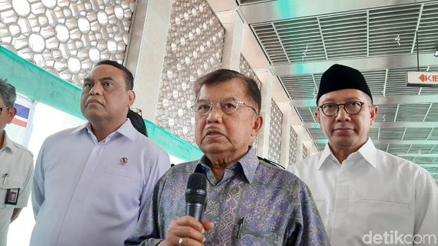 JK dan Menag Lukman Tinjau Renovasi Masjid Istiqlal