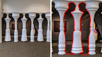 Pembuat pilar ini tampaknya memang berniat memunculkan sosok tertentu yang dapat terlihat pada angle tepat. (Foto: Via Brightside)