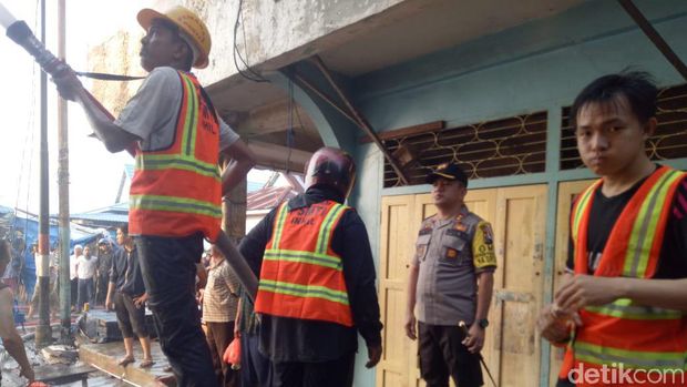 Kebakaran pasar di Inhil, Riau/