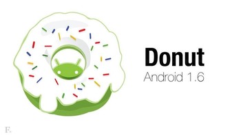 Android 1.6 Donut, dirilis 15 September 2009, sistem operasi ini meliputi fitur utama dukungan layar resolusi WVGA (800x480), galeri, kamera, dan perekam video terintegrasi, dukungan teknologi CDMA/EVDO, 802.1x, dan VPN. (Foto: istimewa)