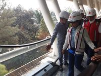 Menteri BUMN Rini Soemarno Tinjau LRT Jabodebek