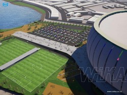 Dalam mendesain stadion JIS, mereka berkonsultasi dengan FIFA. Nantinya, stadion merupakan kombinasi Old Trafford&nbsp; dan Santiago Bernabeu.&nbsp; (Dok. Wijaya Karya)