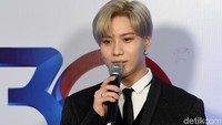 Taemin SHINee saat menjawab pertanyaan dari media. (Foto: noel/detikhot)