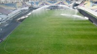 Lapangan di Stadion Manahan ditanami rumput berjenis Zoysia Japonica, sama dengan yang digunakan di Stadion Gelora Bung Karno (GBK) yang memiliki keunggulan lebih hijau dan berakar kuat.
