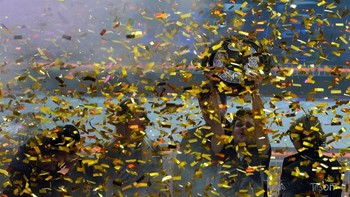 The International 2019 ditutup dengan meriah. Foto: Reuters