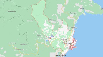 Ibu kota negara baru paling ideal adalah di sebagian Kabupaten Penajam Paser Utara dan sebagian di Kabupaten Kutai Kartanegara, Provinsi Kalimantan Timur, ujar Presiden Jokowi. Ini adalah wilayah Kabupaten Kutai Kartanegara dilihat di Google Maps. Foto: Google Maps