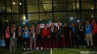 Penyambutan dilakukan di sebuah lapangan futsal di Bandara Soekarno Hatta, Cengkareng, Jakarta, pada Selasa (27/8/2019) malam.