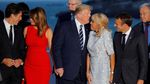 Viral Tatapan Melania Trump Saat Mencium Pipi PM Kanada