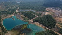 Bekas tambang batu bara terlihat di sejumlah titik. ANTARA FOTO/Akbar Nugroho Gumay.