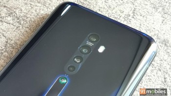 Sensor utama Reno 2 berukuran 48 MP menggunakan Sony IMX586 dengan aperture f/1.7. Oppo turut memasang sensor wide-angle 116 derajat berukuran 8 MP. Foto: 91Mobiles