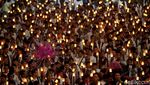 Aksi Ribuan Peserta Pawai Obor Long March dari Monas ke Bundaran HI