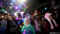 Kawasan Bundaran HI yang menjadi titik utama gelaran Jakarta Muharram Festival 2019 semakin ramai didatangi warga, Sabtu (31/8/2019).