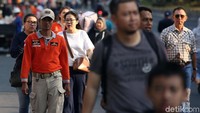 Sejumlah warga pun mulai nampak mendatangi lokasi acara Jakarta Muharram Festival 2019 yang digelar di kawasan Bundaran HI, Jakarta.