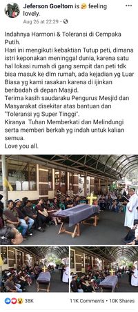 Menag soal Viral Kebaktian di Depan Masjid: Ini Sungguh Menyejukkan