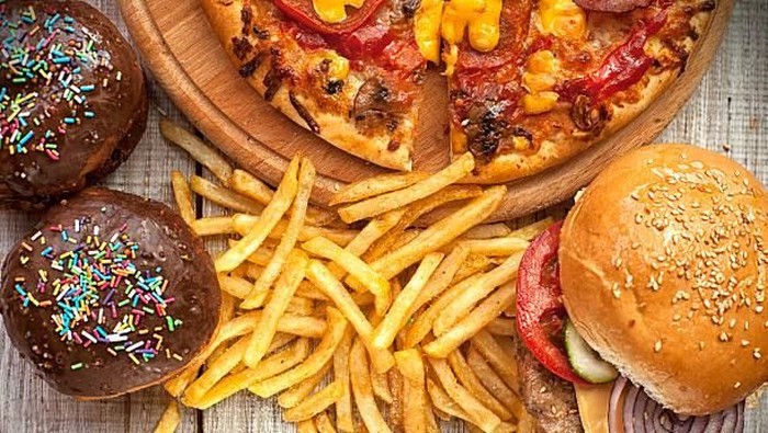 fast food collection of junk food