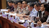 Polri dan Kemenkum HAM menghadiri rapat dengar pendapat umum tentang anggaran tahun 2020 di Komisi III DPR, Selasa (3/9/2019).