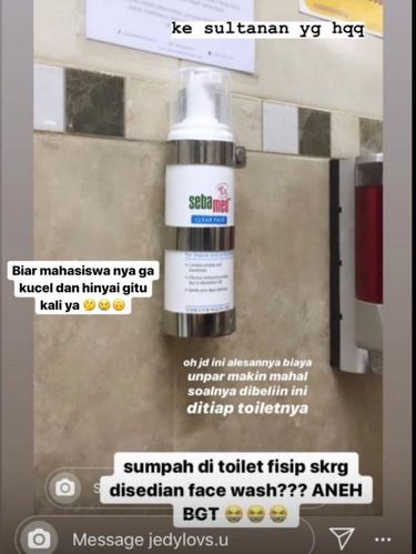 Viral Ada Kampus Sediakan Skincare Sebamed di Toilet, Netizen: Kampus Sultan