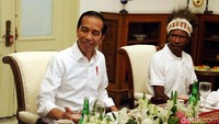 Presiden Joko Widodo (Jokowi) mengundang warga Nduga dan Yapen, Papua, untuk santap siang bersama di Istana Negara, Jakarta, Selasa (3/9/2019).