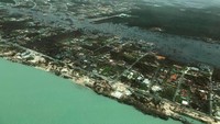 Kerusakan akibat badai itu pun nampak terlihat di sejumlah kawasan di Kepulauan Grand Bahama. Michelle Cove/Trans Island Airways/via Reuters.