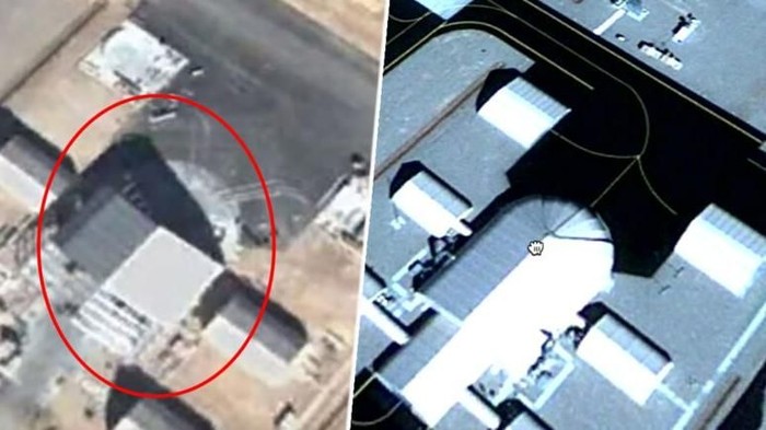 UFO di Area 51? (Foto: Google Earth/ET Data Base/YouTube via Unilad) UFO di Area 51? (Foto: Google Earth/ET Data Base/YouTube via Unilad)