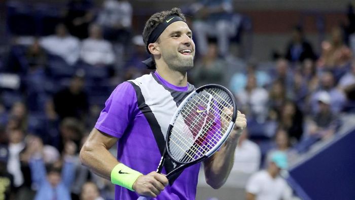 Grigor Dimitrov ke semifinal Amerika Serikat Terbuka 2019 usai mengalahkan Roger Federer lewat pertarungan lima set (Foto: Elsa/Getty Images) Grigor Dimitrov ke semifinal Amerika Serikat Terbuka 2019 usai mengalahkan Roger Federer lewat pertarungan lima set (Foto: Elsa/Getty Images)