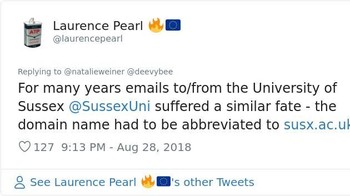 Ternyata Universitas Sussex di Inggris pun kesusahan karena nama. Bagian sex-nya itu sih yang dianggap mesin sebagai kata tak pantas. (Foto: via Boredpanda.com)