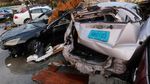 Deretan Mobil Rusak Jadi Saksi Keganasan Badai Dorian