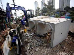 Pembangunan Gorong-gorong di Kemayoran Terus Dikebut