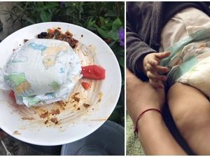 Jorok! Tamu Pesta Pernikahan Ini Tinggalkan Popok Kotor di Atas Piring