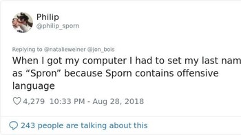 Philip ini pun jadi ubah nama belakang jadi Spron. Soalnya nama aslinya, Sporn, dianggap menganggap kata tak pantas yang merujuk ke Porn. (Foto: via Boredpanda.com)