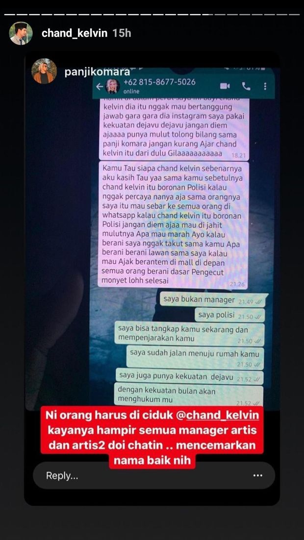 Sederet Teror yang Dilakukan 'Fans Halu' ke Chand Kelvin