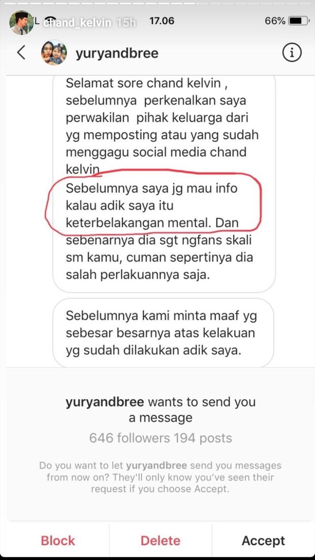 Pengakuan Keluarga Reina, 'Fans Halu' yang Teror Chand Kelvin