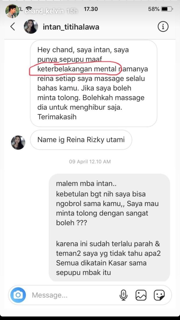 Pengakuan Keluarga Reina, 'Fans Halu' yang Teror Chand Kelvin